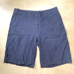 Gotcha Cargo Shorts Mens 34 Gray Striped Flat Front Chino Golf Shorts